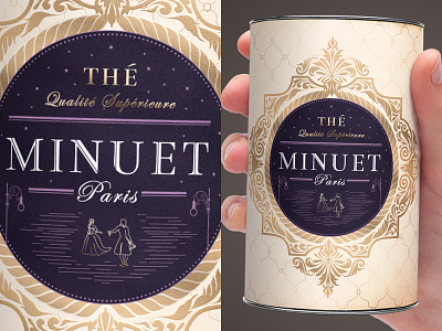 Tea Packaging can gold lettering luxury packaging packaging design purple tea typography