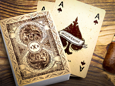 Playing Cards ace card back card design decorative design distilery graphic lettering moonshine playing cards vintage