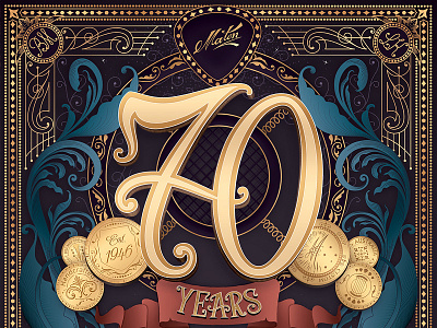 Anniversary Poster gold illustration lettering packaging poster print typography
