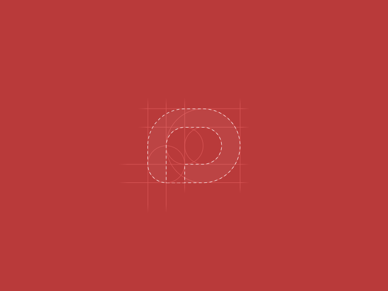P Logo brand identity lines logo p red redesign sketches vectorial