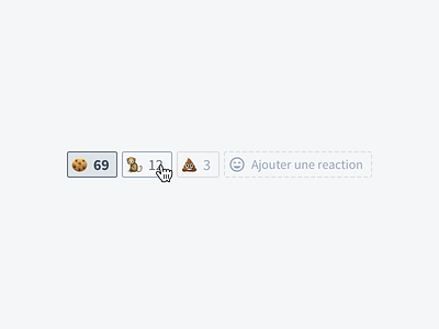 Add a reaction active add buttons emojis flat hover reaction reactions simple states