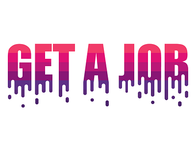 Get A Job Color Logo 32 frames color design drawing drips logo logo design pink
