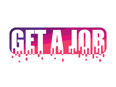 Get A Job Color Logo 32 frames design drawing drips get a job logo logo design pink purple retro retro logo