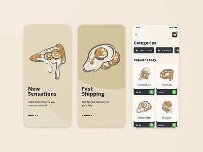 Restaurant app-design app design art design figma food food illustration illustration illustrator restourant ui vector web design