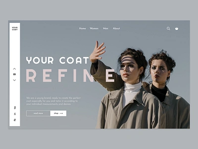 Coat store landing page branding coat design figma landing logo shop ui ux vector web design