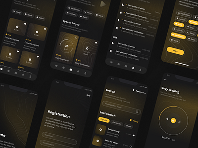 Meditation App and UX research design figma research ui ux vector