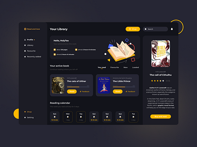 Bookreader (library and bookstore) Web-Application book branding design figma illustration logo read ui ux web design webapp