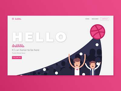 Dribbble fun basketball debut dribbble fun illustration vector vector art