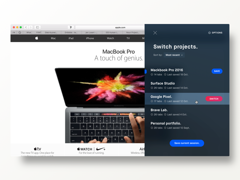 Tabeleon - Switch between projects with ease (WIP) by Alex Muñoz on ...