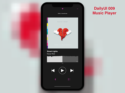 Daily UI 009 Music Player dailyui009 kanye kanyewest musicplayer ux uxdesign