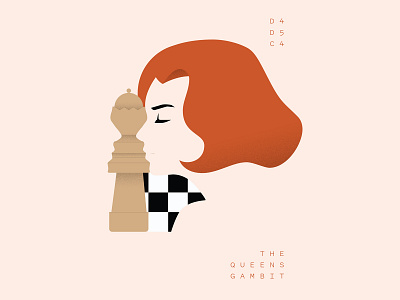 The Queen's Gambit chess illustration negative space netflix queen