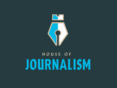 House of Journalism amsterdam house of icon identity journalism logo logomark mark pen symbol tower