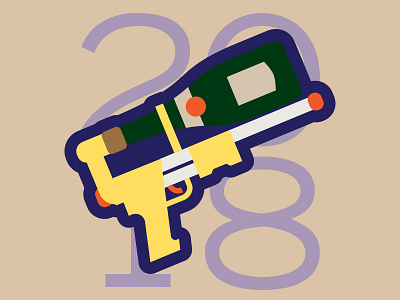 2018 2018 champagne new watergun year