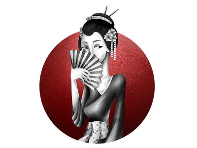 secret of geisha design flat geisha illustration japan