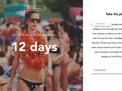 Beats Travel Splash Page coming soon splash page travel ui design web design