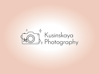 Kusinskaya Photography brand camera cream design logo logotype minimalistic photo photograph photography sparkle vector