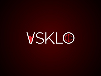 VSKLO aim black branding design flat gift glass illustration logo logotype minimalistic red shop shot target vector