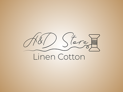 A&D Store bed linen black bobbin brand branding brown calligraphy cotton design flat linen logo logotype minimalistic spool thread vector