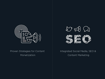 Line Icons For Blackmonk Website icon landing page line icons monitization seo social ui ux website