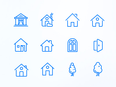 Line Icons 24px 48px door home house icons ios ios icons line icons tree