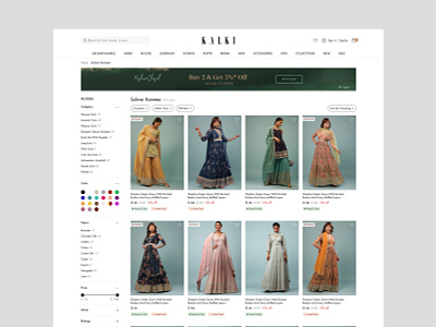 Fashion brand list page UI bangalore brand clean e commerce fashion india list ui