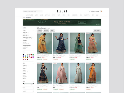 Fashion brand list page UI