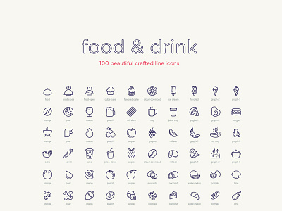 100 Food & Drink Icons bangalore drink food free icons india ios line icons minimal restaurant