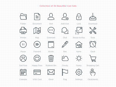 30 Beautiful Icon Sets by Sarath Jayaprakash on Dribbble