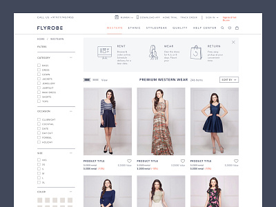 Product List page detail e commerce experience fashion flyrobe listing page pdp product sketch ui ux