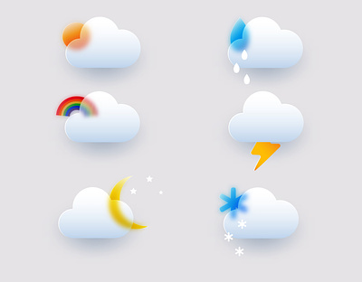 Weather forecast icons forecast glass glassmorphism graphic design icons illustration transperent vector weather