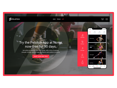 Peloton Redesign Concept design mockup design redesign concept ui user interface design ux vector web webdesign website