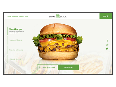 Shake Shack Landing Page Redesign design mockup design redesign concept shakeshack ui user interface design ux vector web webdesign website