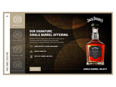 Jack Daniels Single Barrel Select Landing Page