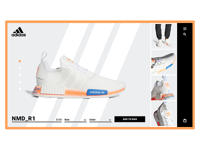 Adidas NMD_R1 Product Page adidas mockup design redesign concept sneakerhead sneakers ui user interface design ux webdesign