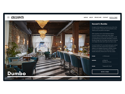 Cecconi's Dumbo Redesign Concept dining food mockup design redesign concept restaurant ui user interface design ux webdesign
