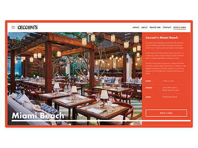 Cecconi's Miami Beach Redesign Concept dining food mockup design redesign concept restaurant ui user interface design ux webdesign website