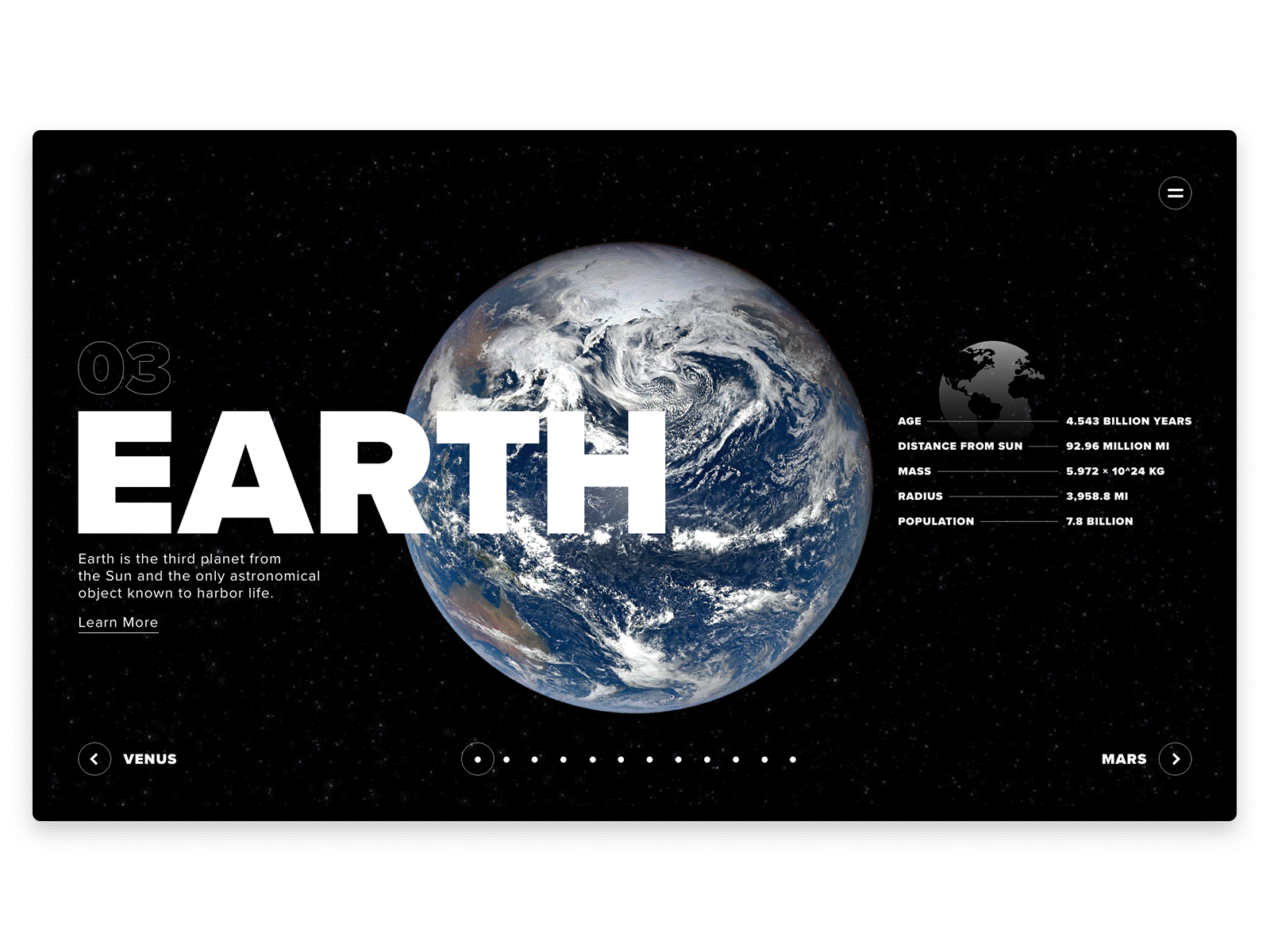 Earth Website Concept