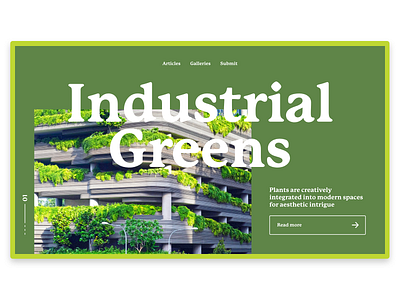 Industrial Greens Concept branding design mockup design redesign concept ui user interface design ux web webdesign website