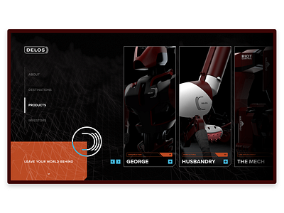 Delos Products Concept concept hbo interfacedesign mockup design ux uxui webdesign westworld