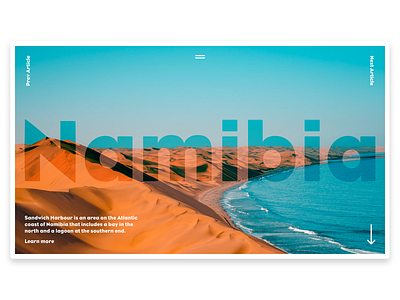 Namibia Concept africa namibia sandwich harbour travel travelling ui user interface design ux website website concept