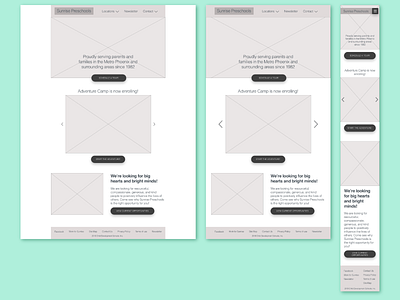 Preschool Landing Page Wireframing Mockup