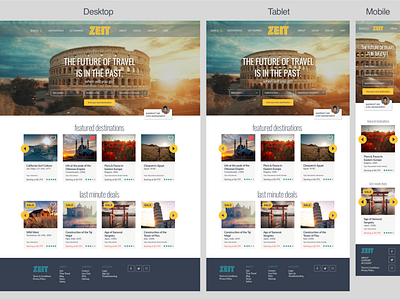 Time Travel Website Concept Responsive Design