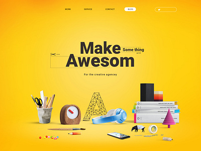 Make something Awesome banner design business business agency inspiration service ui ux design web design yellow