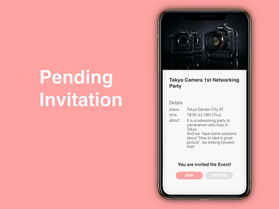 "Pending Invitation" DailyUI 078 dailyui event pending pending invitation