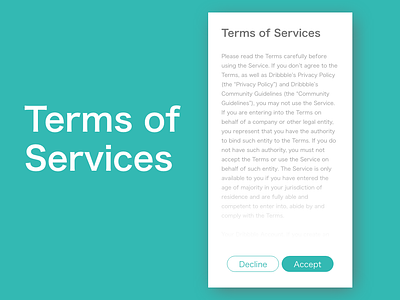 "Terms of Services" DailyUI 089