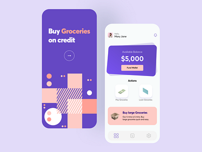 Groceries Store App app branding design groceries illustrator minimal mobile typography ui ui ux uidesigner ux uxdesigner