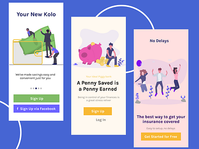 Kolo Savings App animation app branding character design icons illustration lettering logo minimal mobile savings typography ui ux vector website