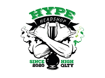 HYPE HeadShop 420 branding creative logo design headshop illustration logo logotype logotypedesign