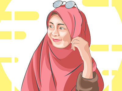 Pink hijab girls 2d design design art flat girl illustration ilustrator minimal photoshop vector