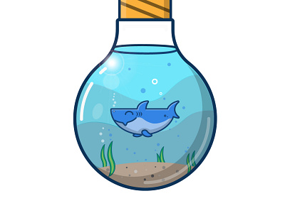 shark 2d adobeillustator design design art flat flatdesign ilustrator lamp logo shark shark logo vector vectorart